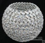 CRYSTAL BEADED ROUND BALL CANDLE HOLDER
