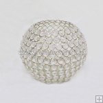 CRYSTAL BEADED ROUND BALL CANDLE HOLDER